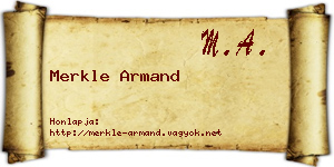 Merkle Armand névjegykártya